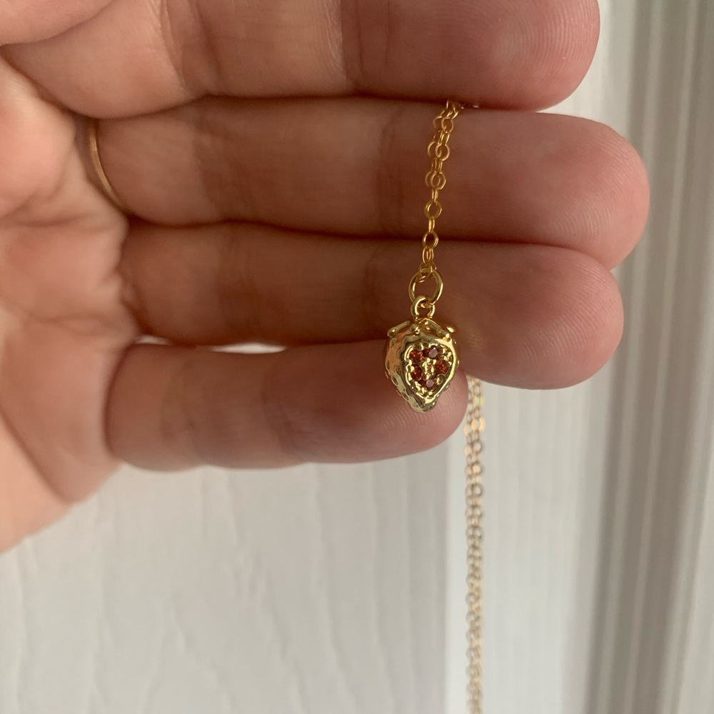 Jewelberry Gold Fill Strawberry Necklace - Picture 5 of 6